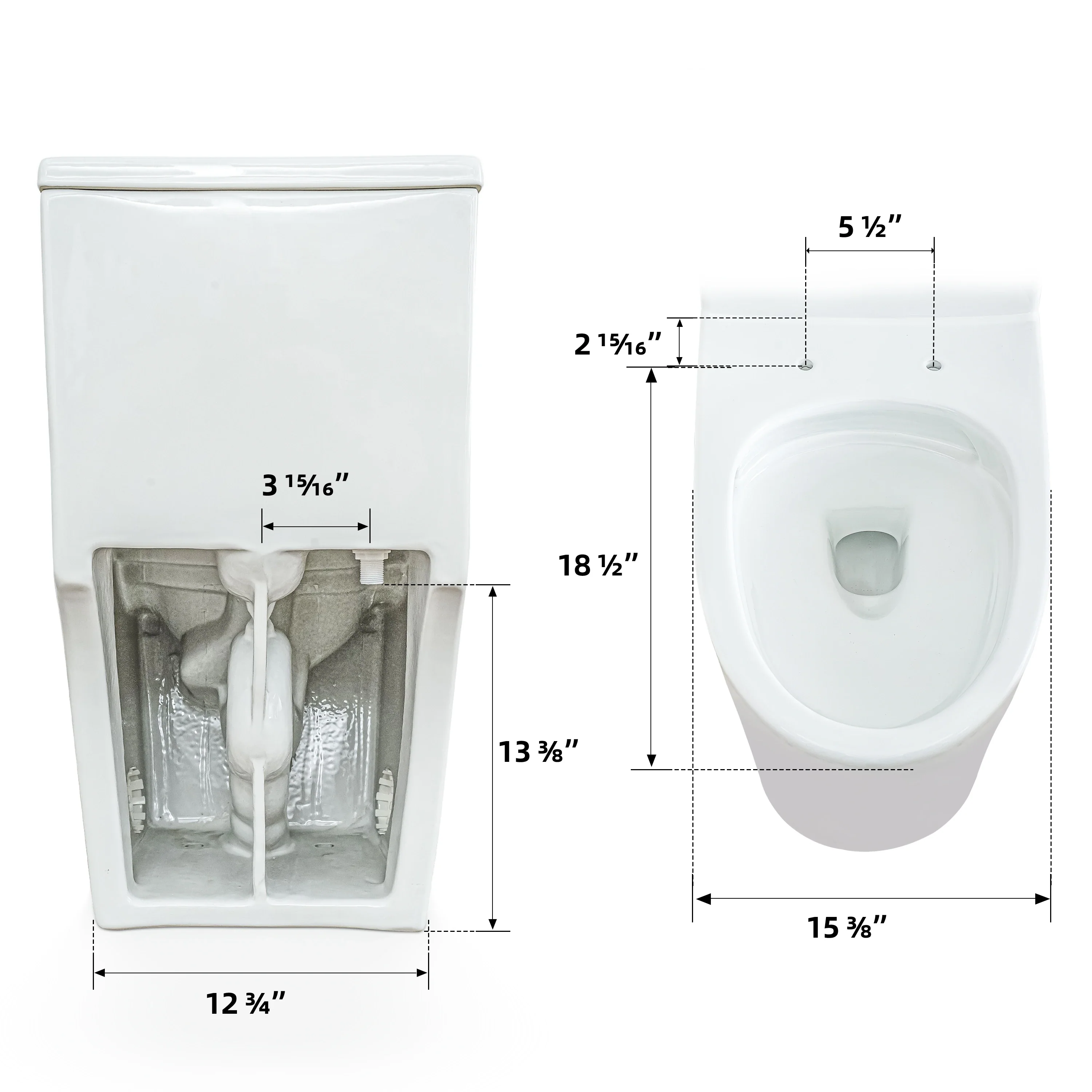 CASTA DIVA CD-BT04 – Non-Electric Bidet Toilet Combo with Rear Wash, 12'' Rough-in - Image 12