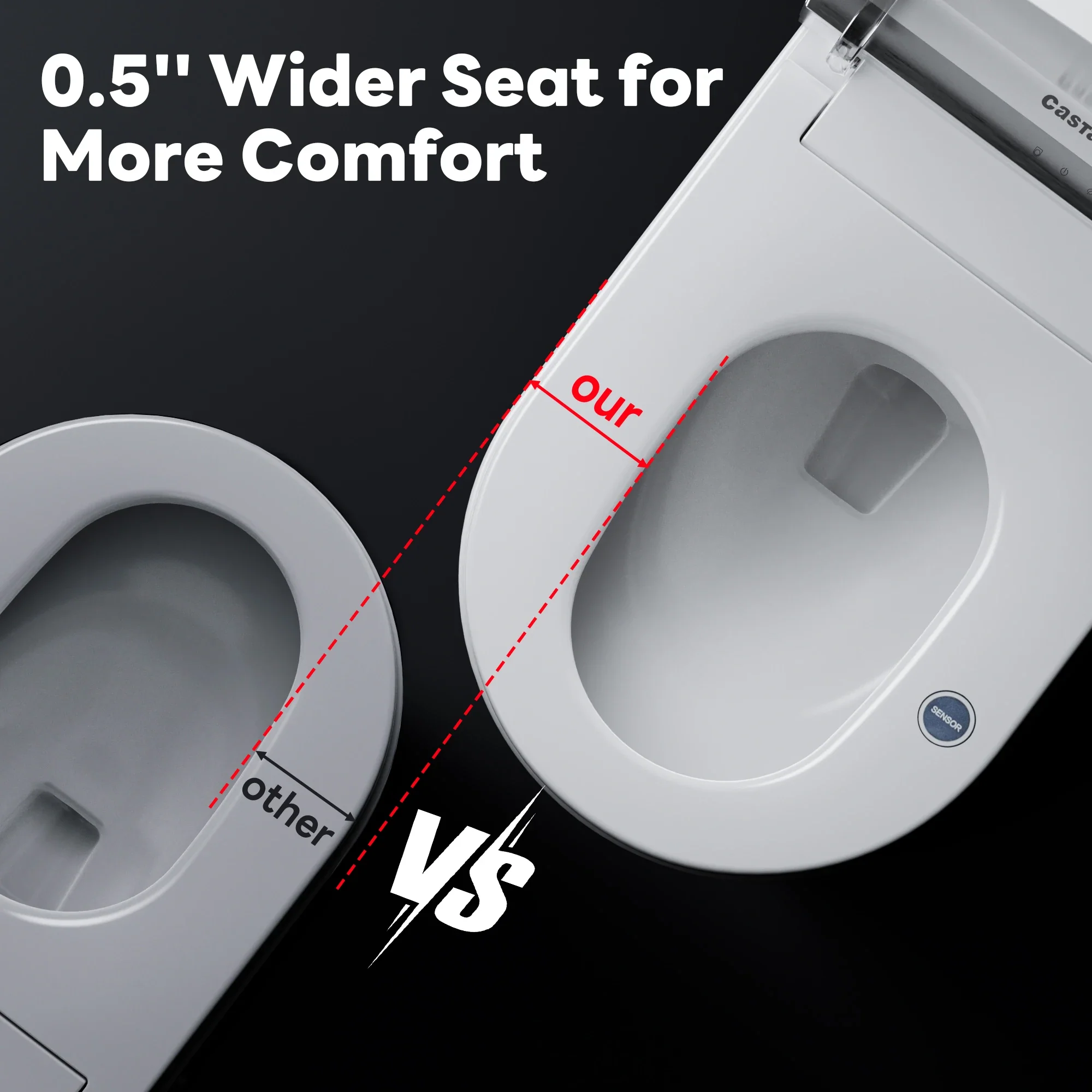CASTA DIVA CD-K010 – Smart Toilet with Wider Seat, Auto Open/Close & Heated Seat - Image 10