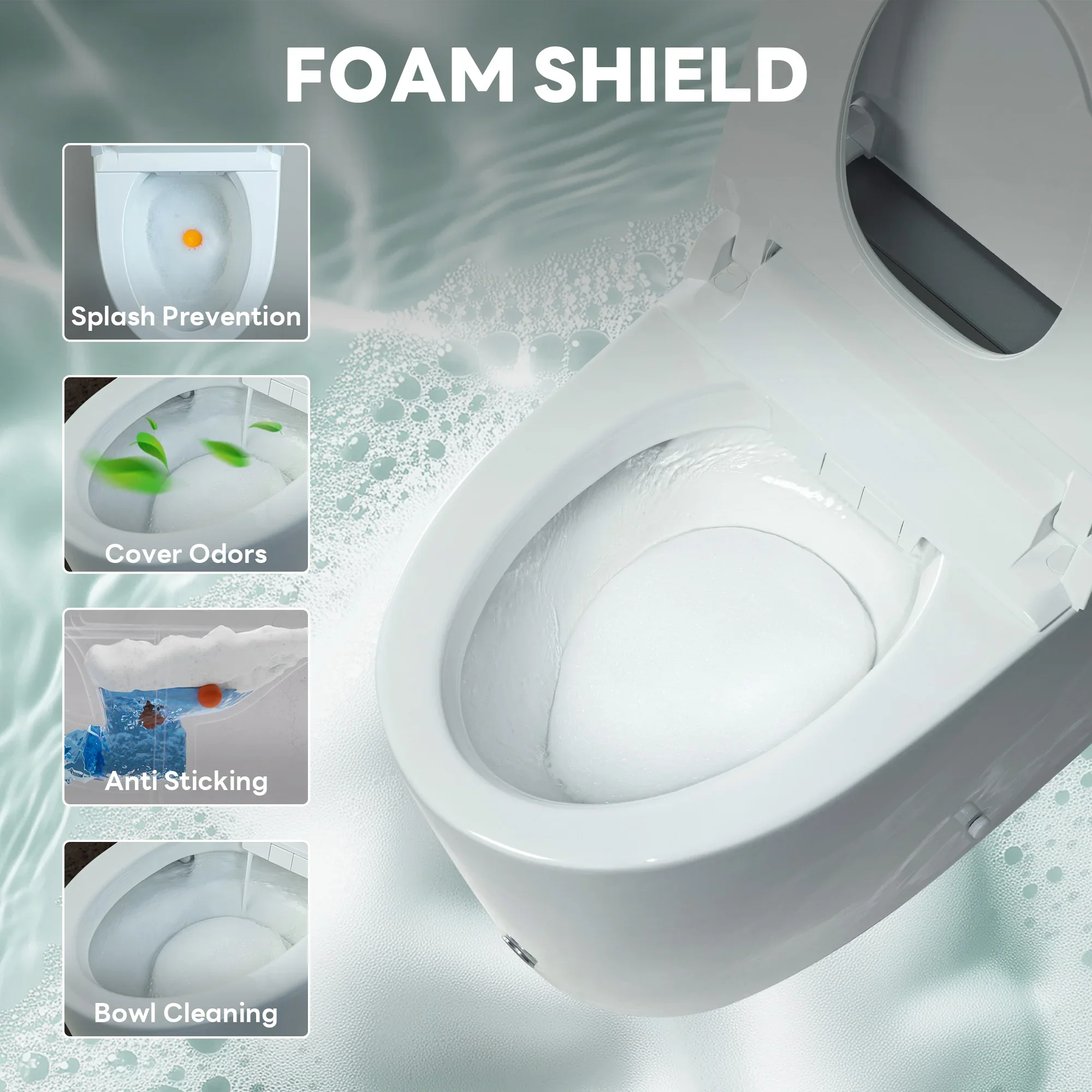 CASTA DIVA CD-K030PRO – Smart Toilet with Microgravity Adaptive Heated Seat, Auto Open/Close, Foam Shield & UV-Sterilized Nozzle - Image 9