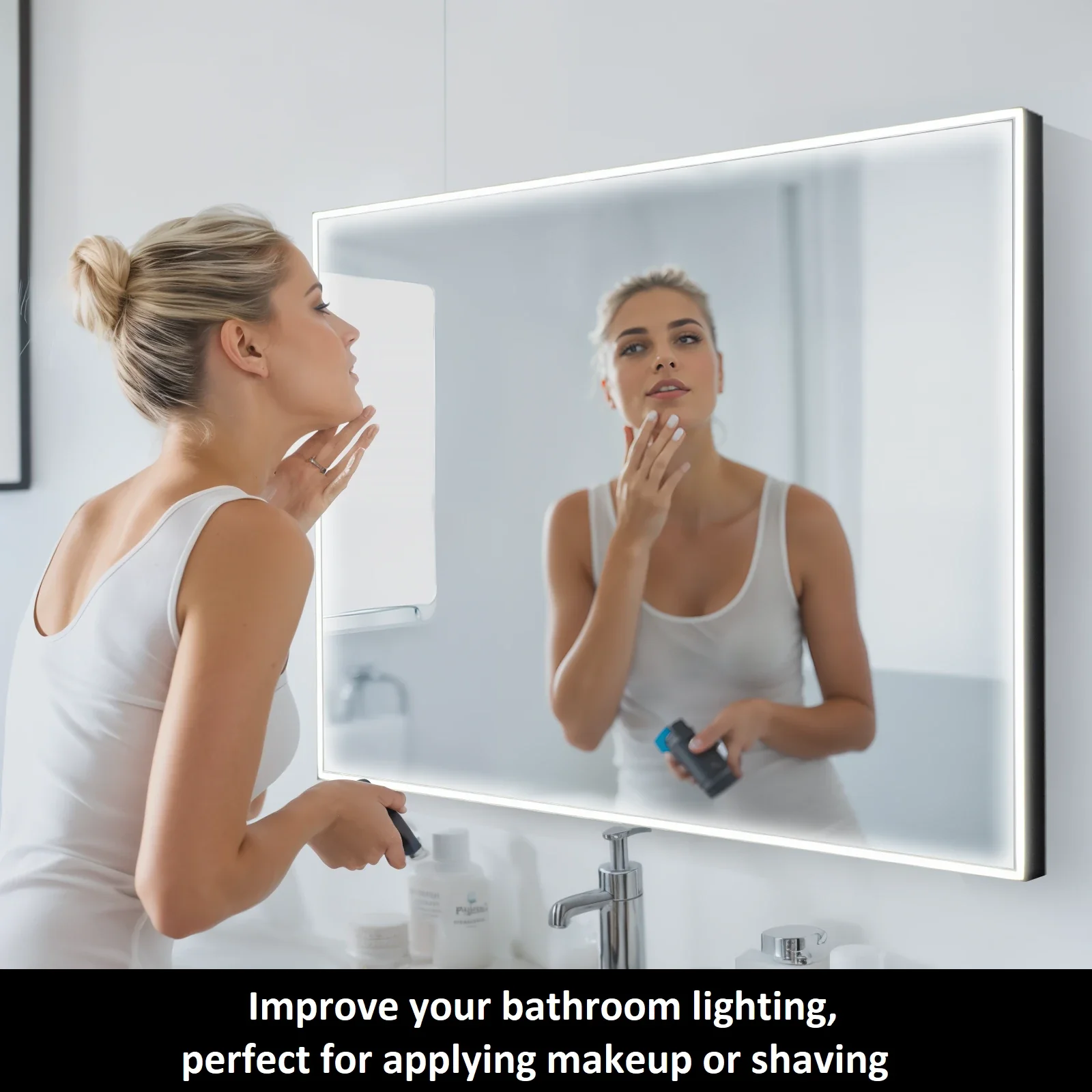 Casta Diva Framed LED Bathroom Vanity Mirror | CD-LM01 - Image 2
