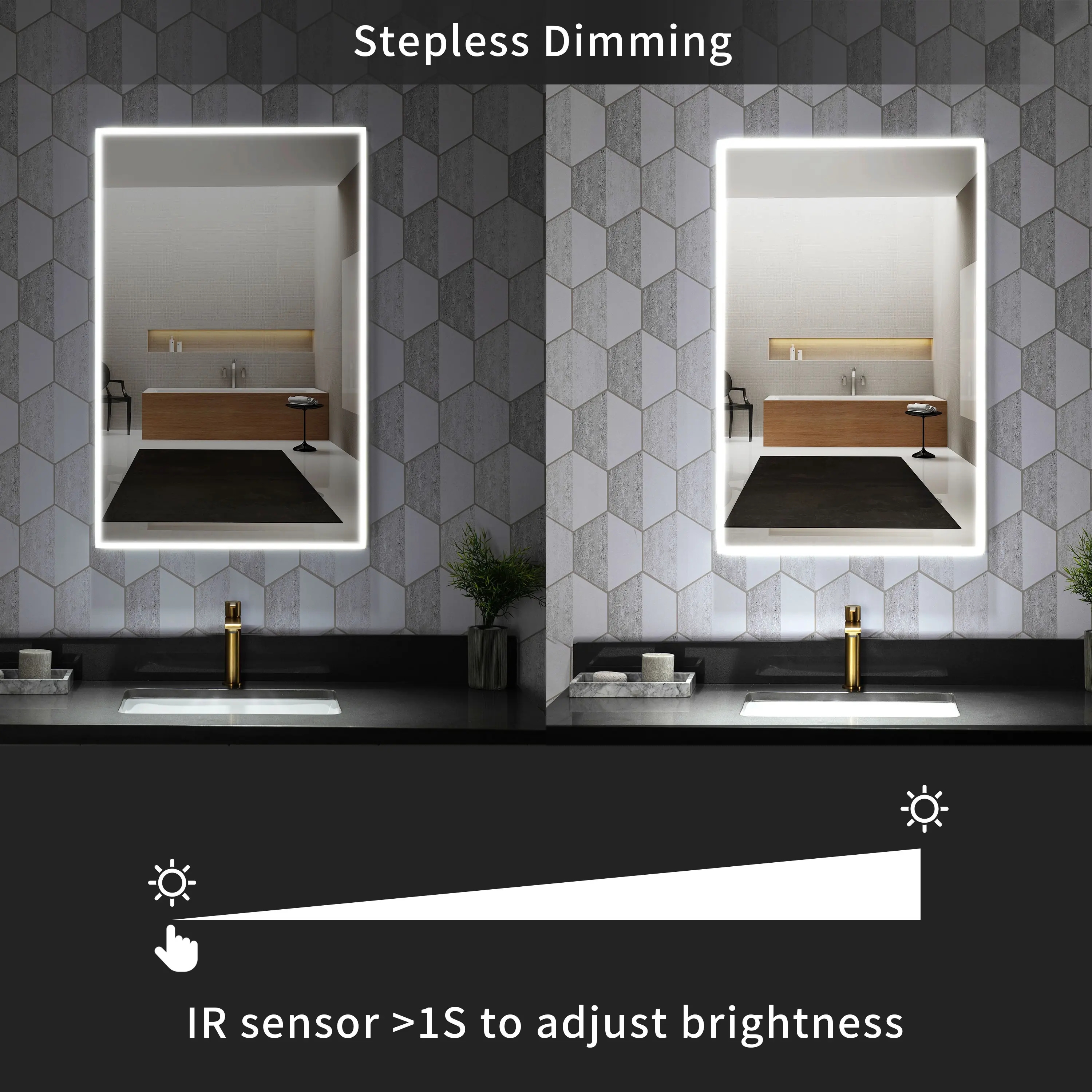 Casta Diva Framed LED Bathroom Vanity Mirror | CD-LM01 - Image 4