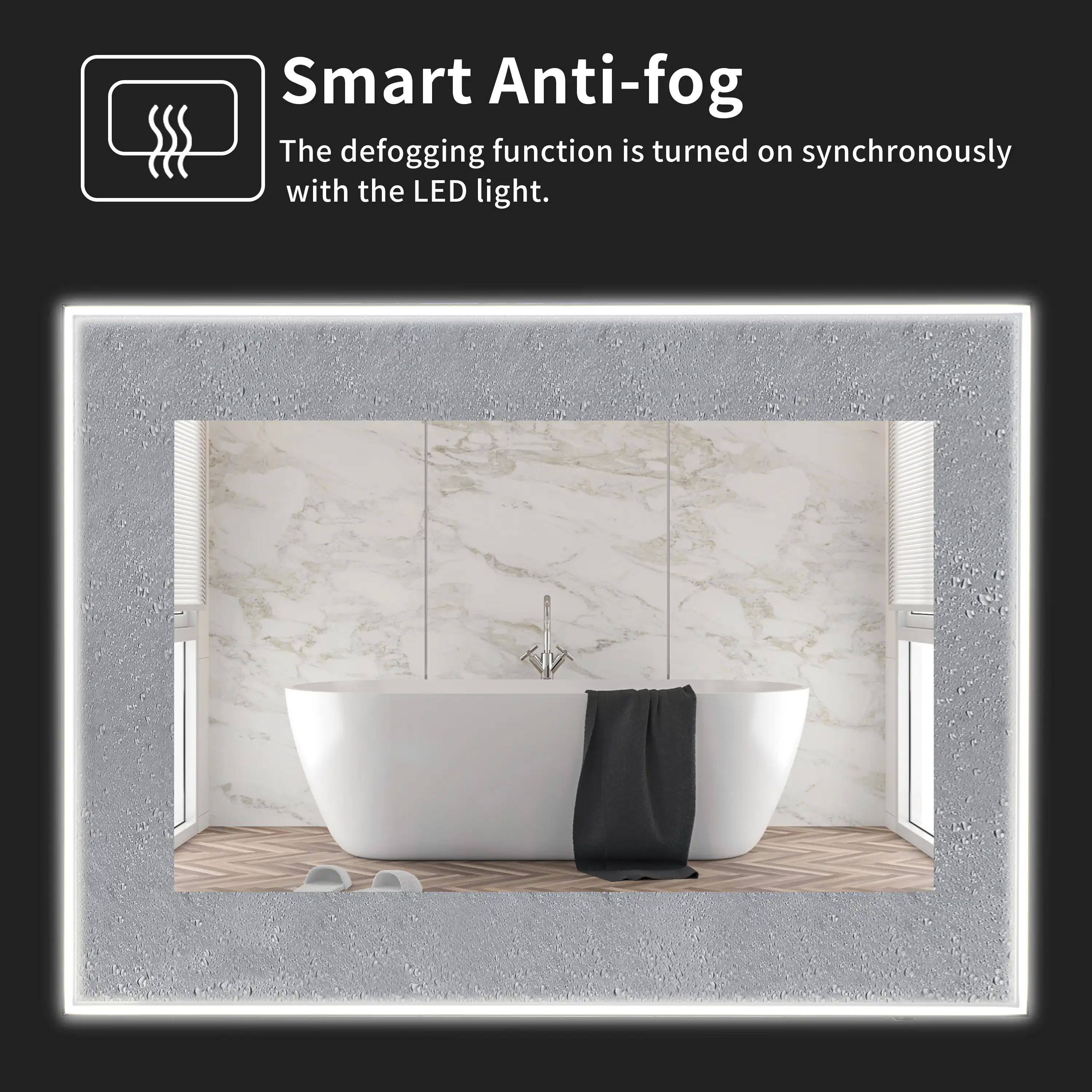 Casta Diva Framed LED Bathroom Vanity Mirror | CD-LM01 - Image 5