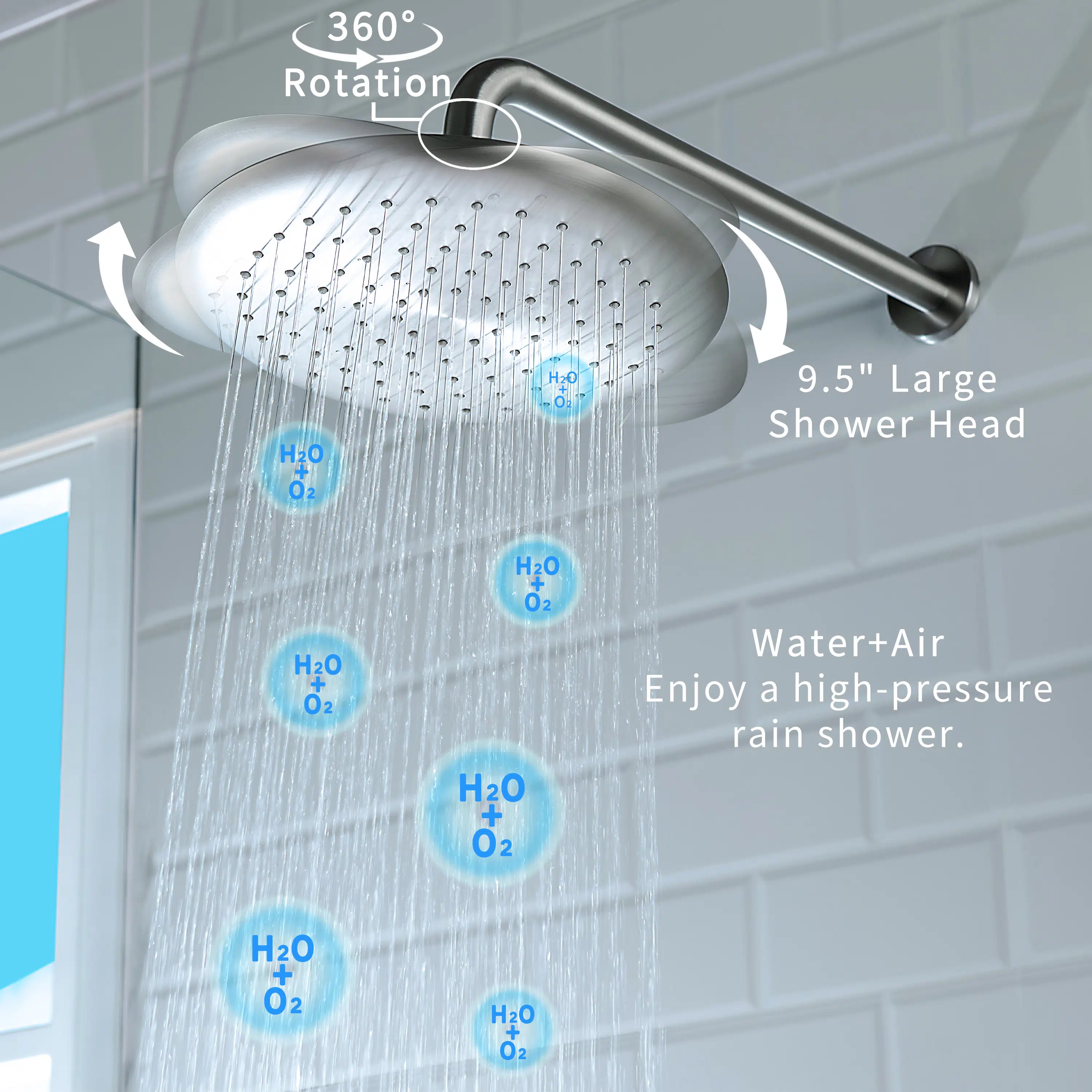 Casta Diva Rain Shower Head with Handheld Spray, Round, Brushed Nickel | CD-S01BN - Image 3