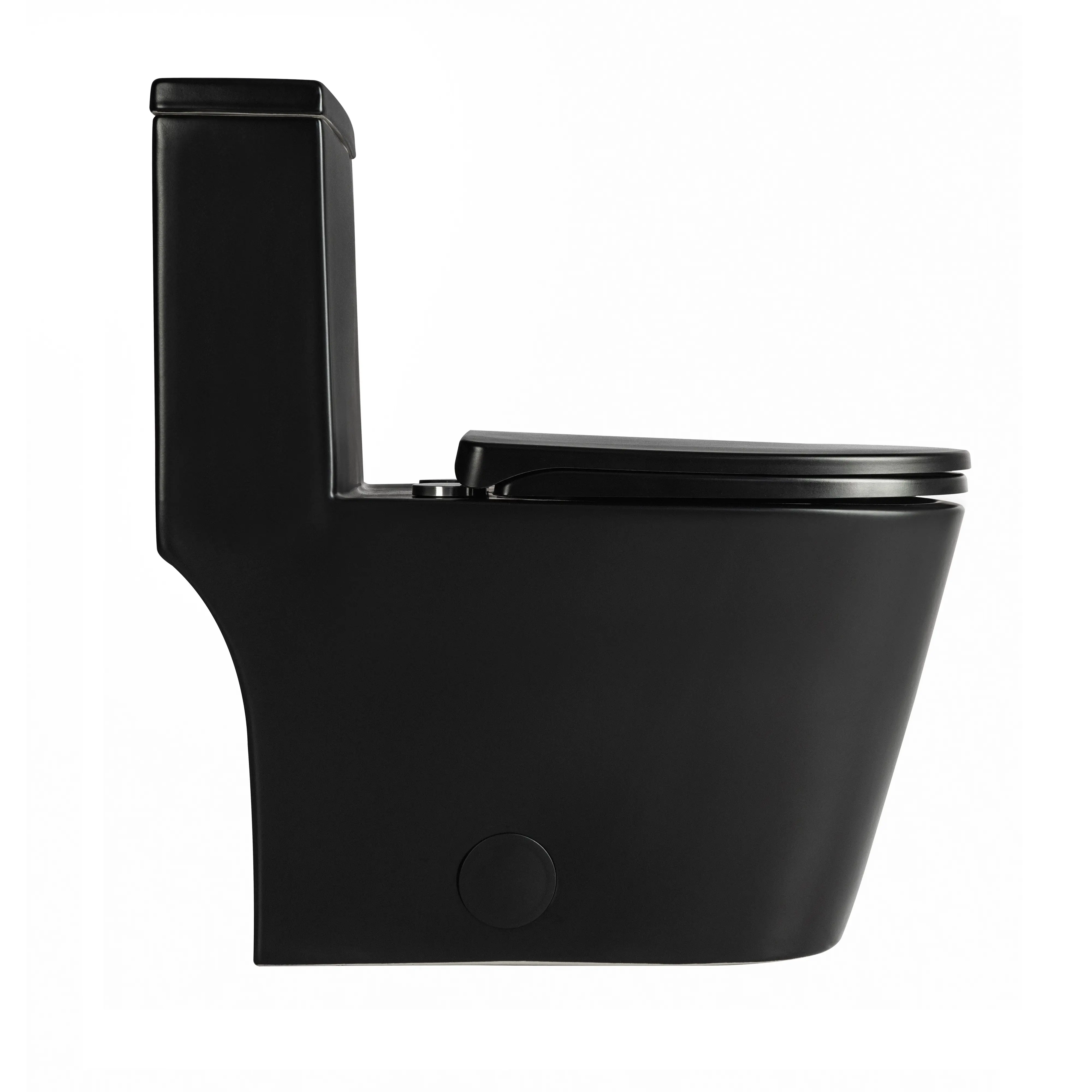 CASTA DIVA CD-T002 – One-Piece Elongated Toilet with Dual Flush 0.9/1.28 GPF, 12'' Rough-in, Black - Image 5