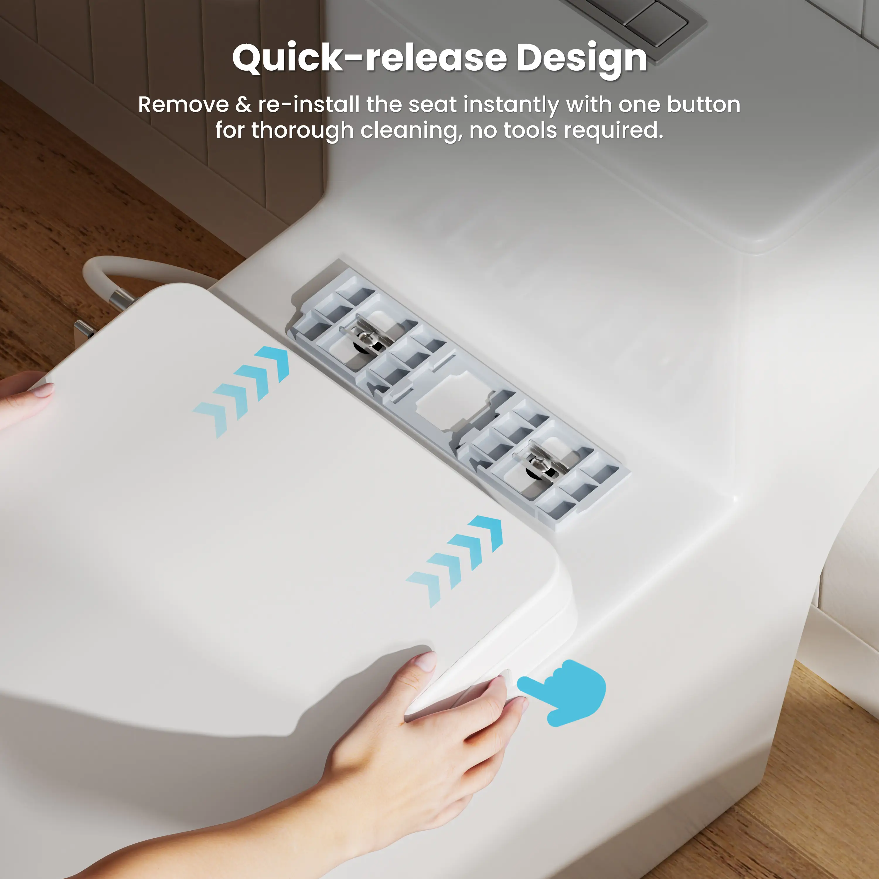 CASTA DIVA CD-T005C Elongated Non-Electric Bidet Toilet | Dual Flush, Adjustable Wash, Soft Close, Easy Install - Image 10