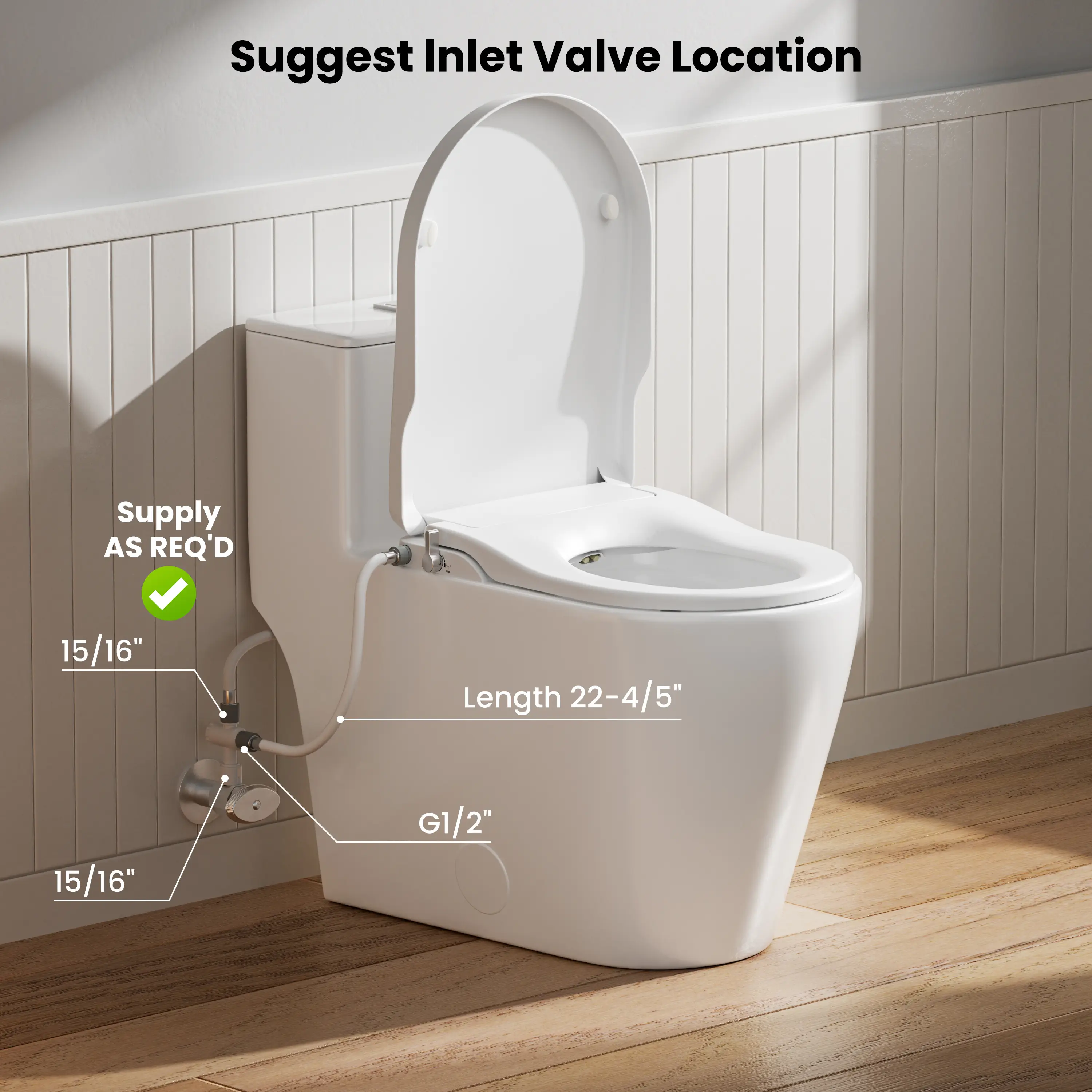 CASTA DIVA CD-T005C Elongated Non-Electric Bidet Toilet | Dual Flush, Adjustable Wash, Soft Close, Easy Install - Image 11