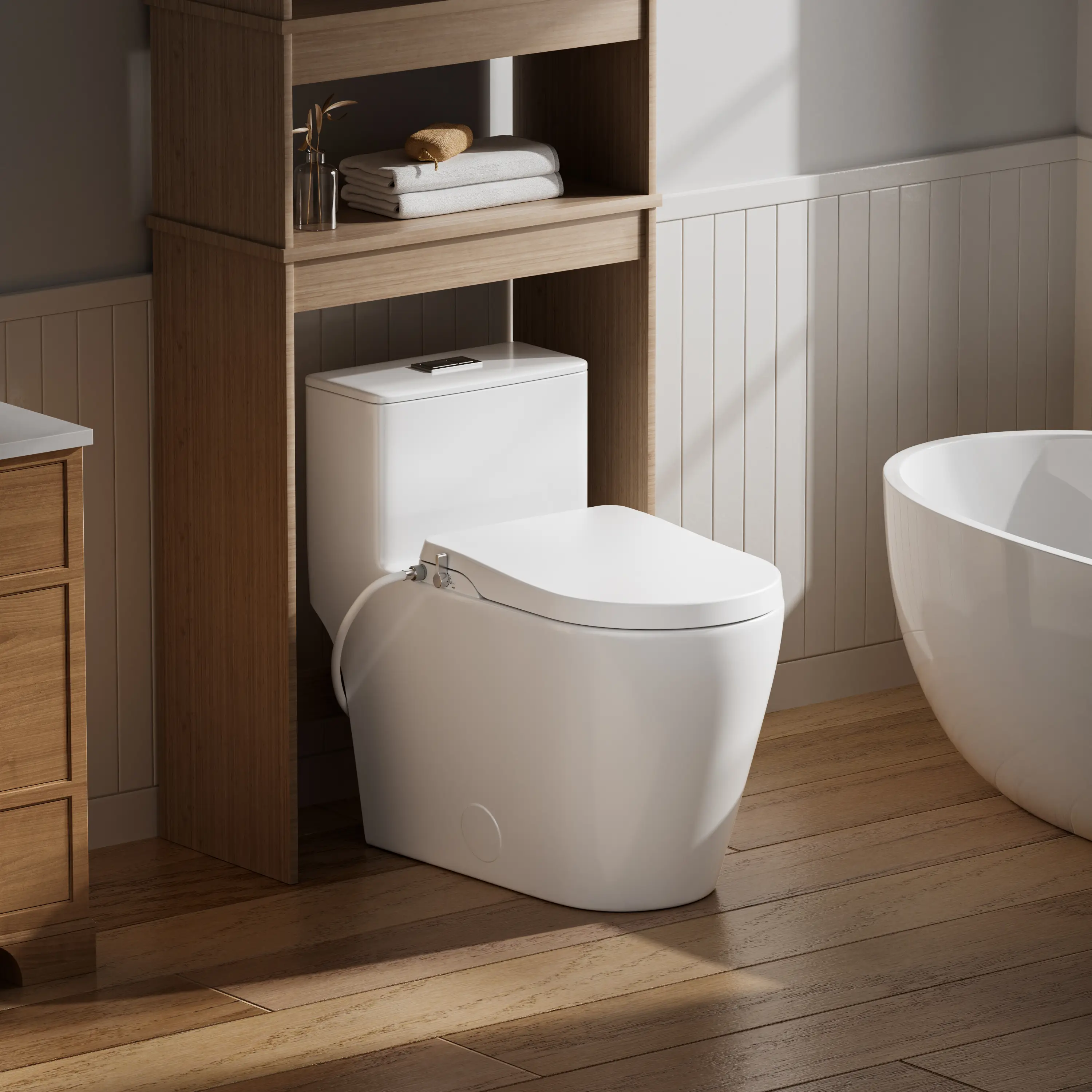 CASTA DIVA CD-T005C Elongated Non-Electric Bidet Toilet | Dual Flush, Adjustable Wash, Soft Close, Easy Install - Image 4