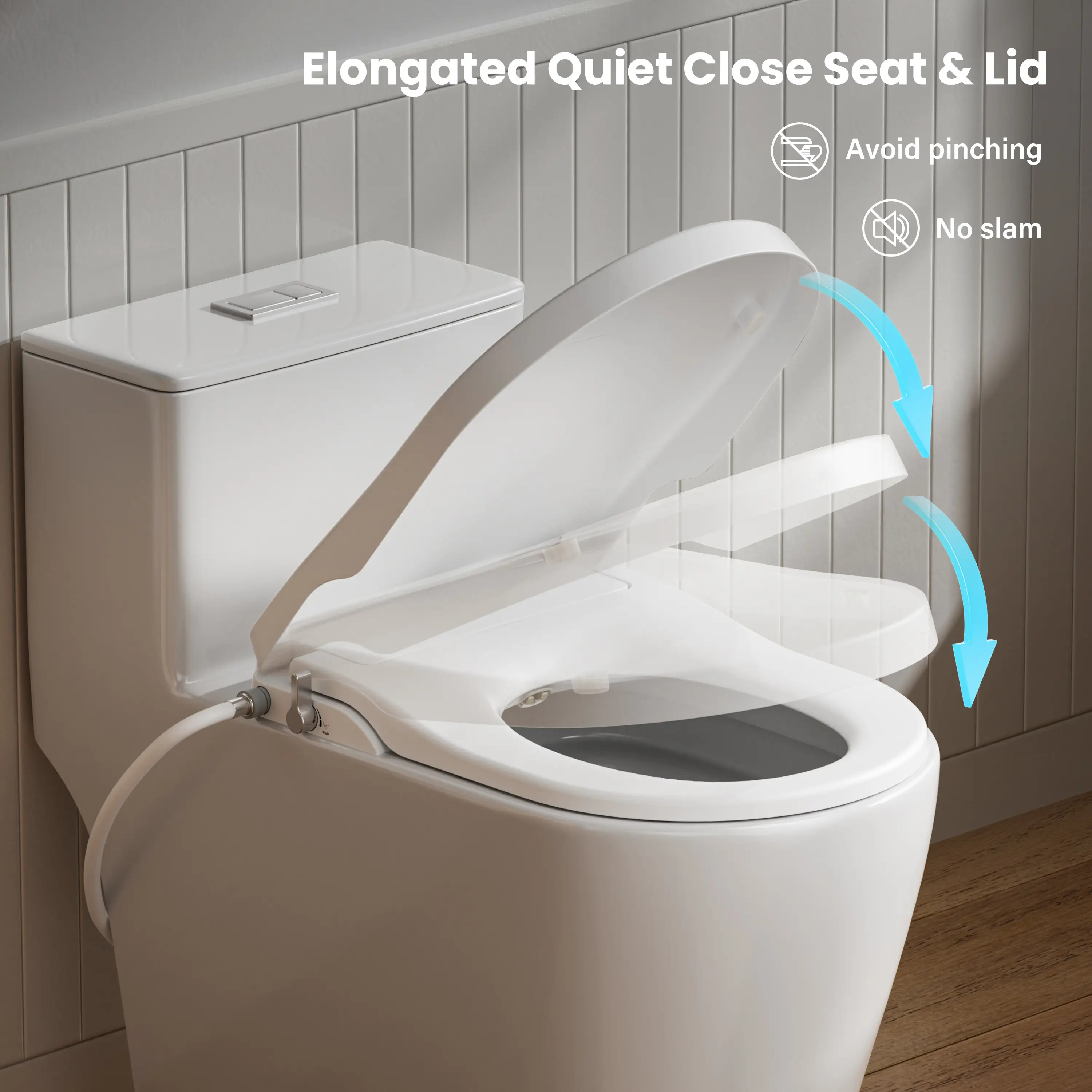 CASTA DIVA CD-T005C Elongated Non-Electric Bidet Toilet | Dual Flush, Adjustable Wash, Soft Close, Easy Install - Image 7