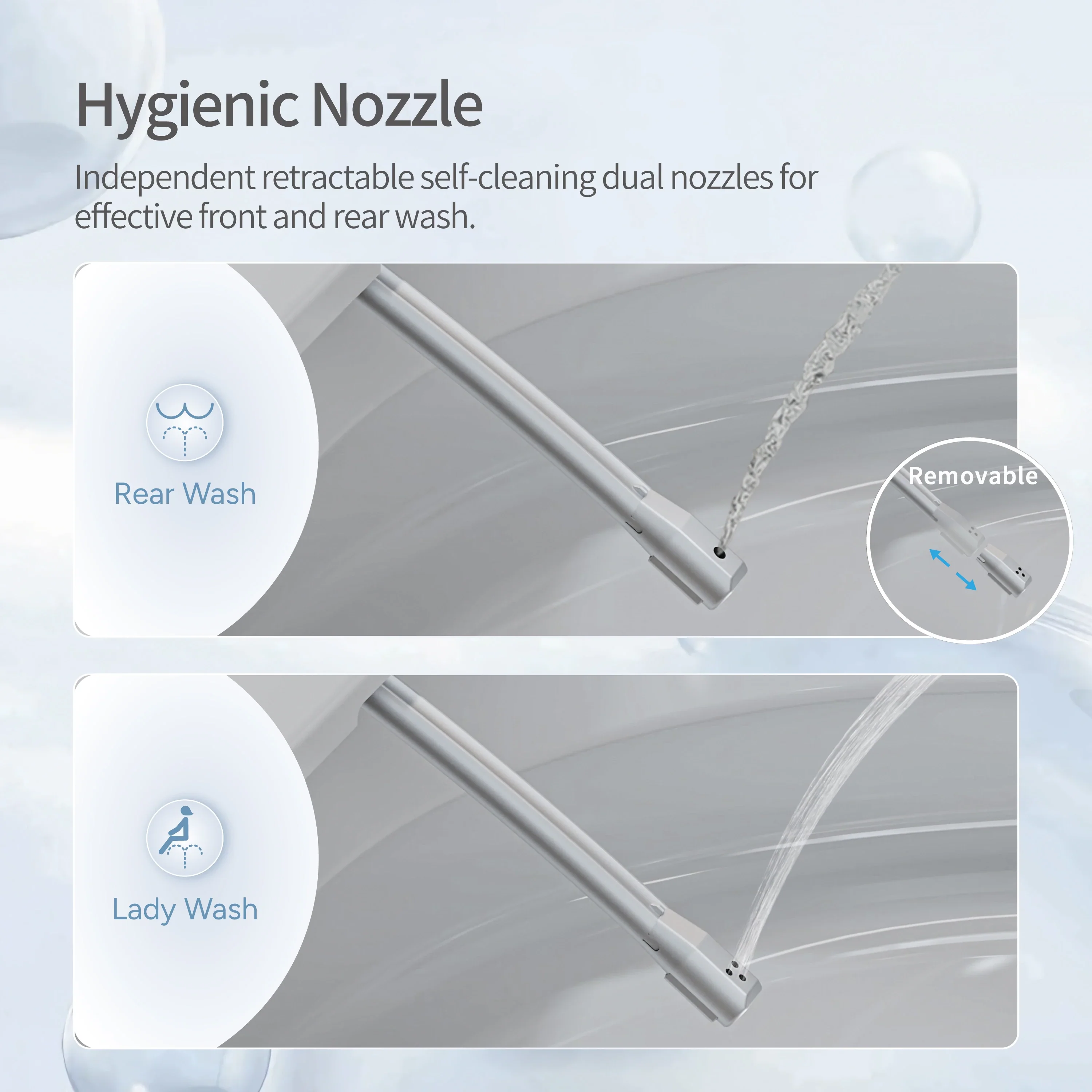 CASTA DIVA CD-W10V – Non-Electric Bidet Toilet with Air-Assisted Flush & Self-Cleaning Nozzles - Image 6