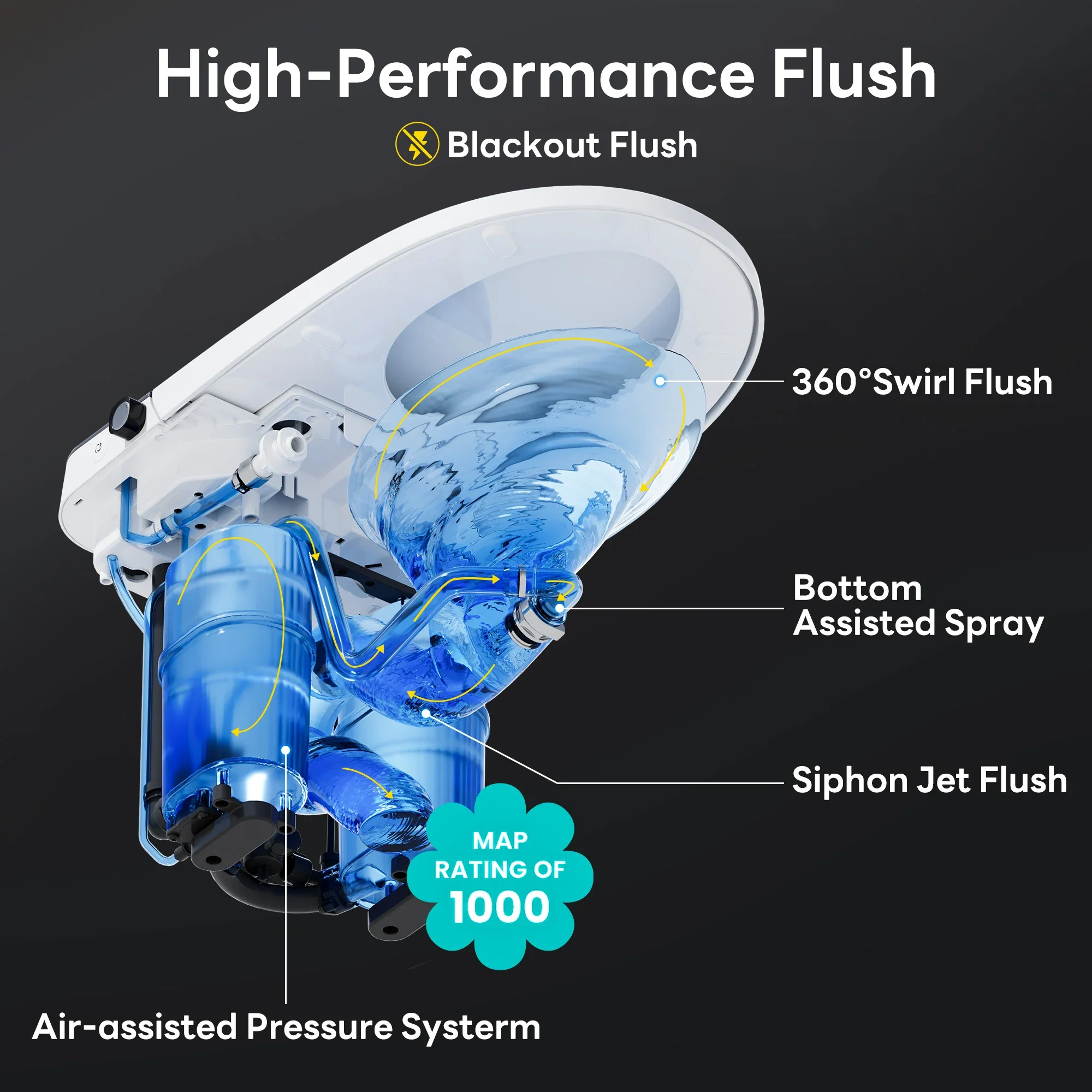 CASTA DIVA CD-W10V-PRO -  Smart Toilet with Air-Assisted Flush, Auto Open Lid, Foam Shield & UV Sterilization - Image 3