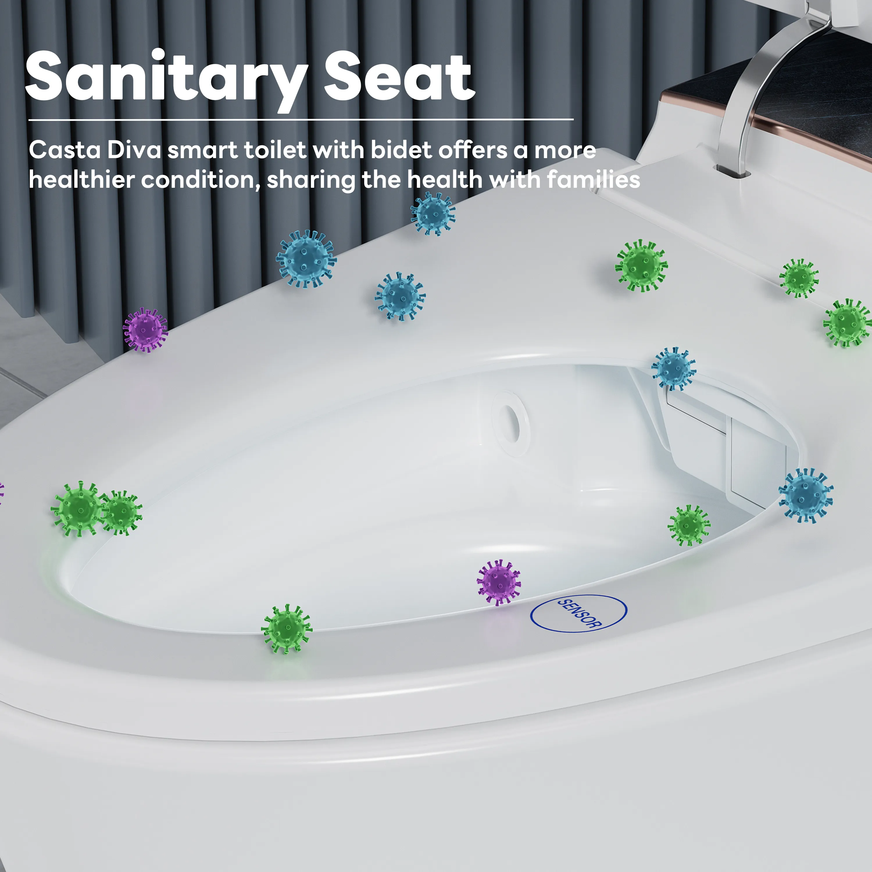 CASTA DIVA CD-Y010POV – Smart Toilet with Concealed Tank, Auto Open/Close & Foam Shield - Image 10